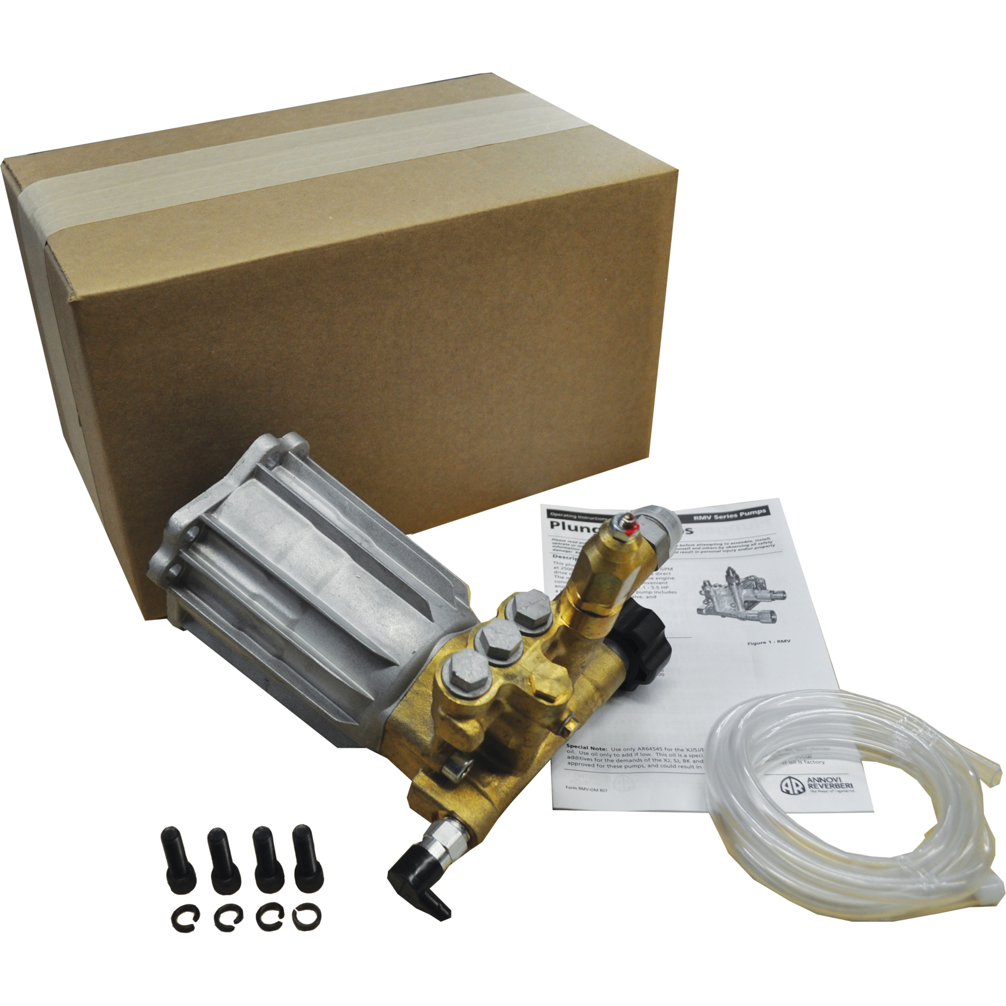 AR North America Horizontal Pressure Washer Pump, 3000 PSI, 2.5 GPM, Gas, Model# RMV25G30D-EZ-PKG
